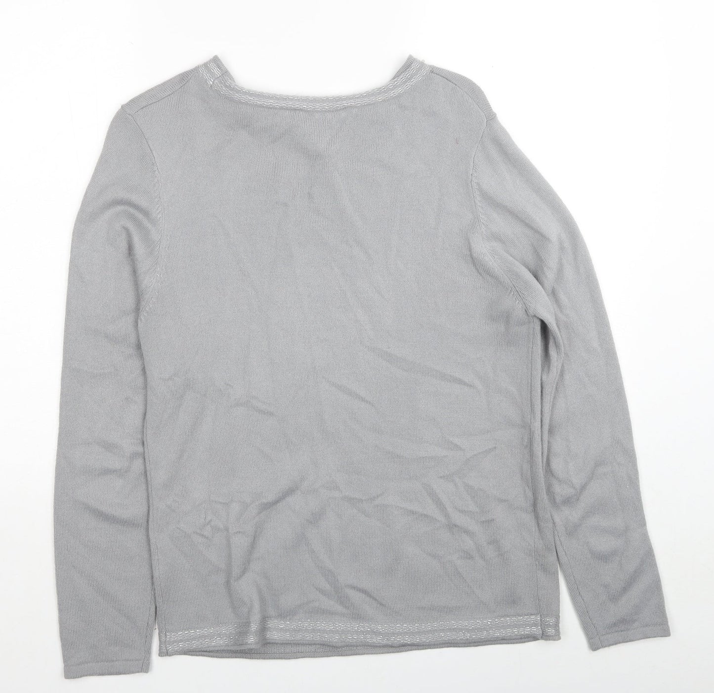 Womens UK Size L Anna Rose Grey Pullover Jumper