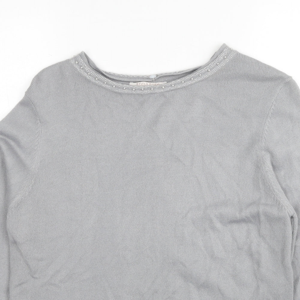 Womens UK Size L Anna Rose Grey Pullover Jumper