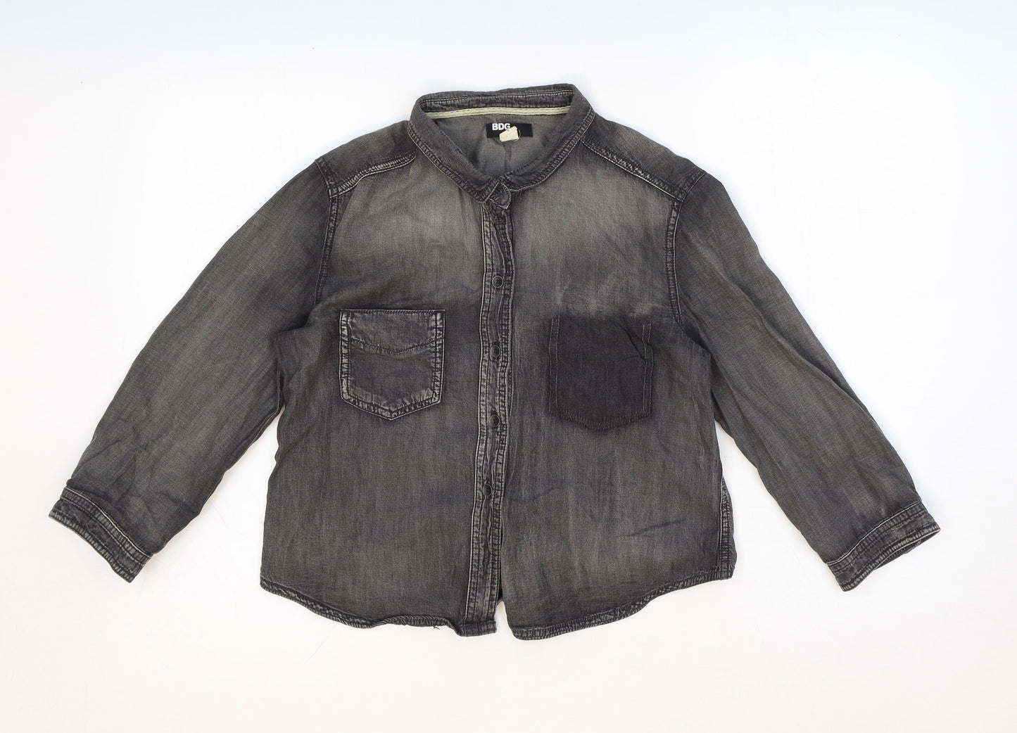 Womens UK Size S BDG Grey Basic Button-Up