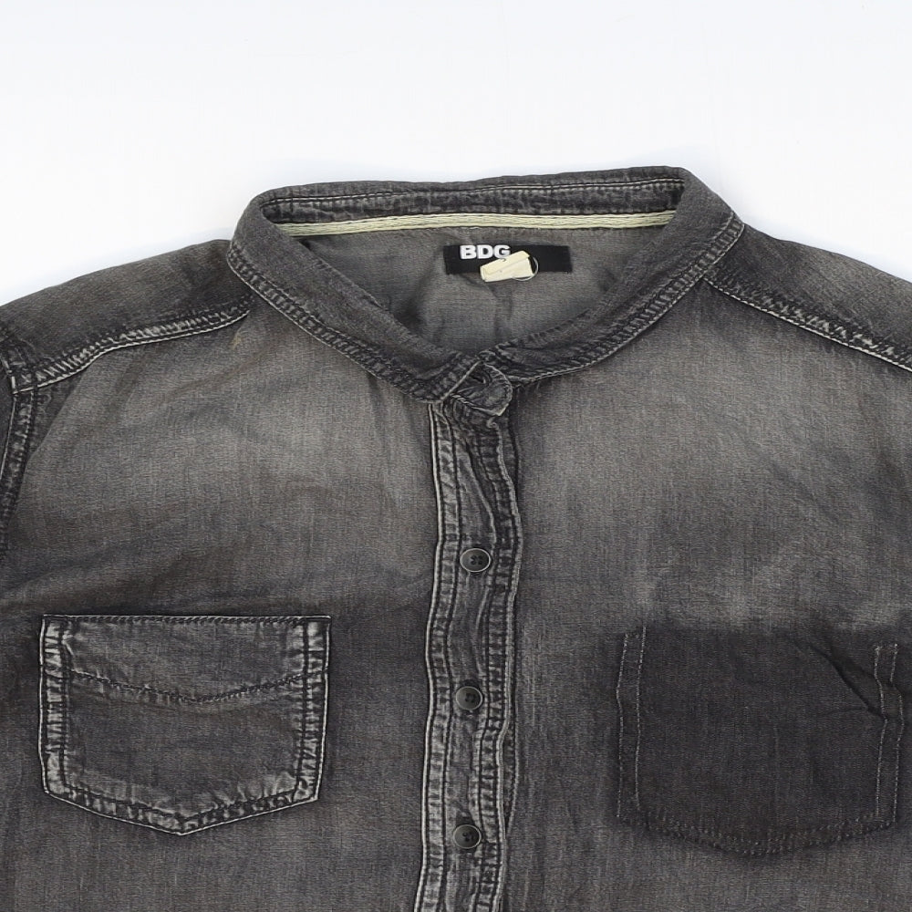 Womens UK Size S BDG Grey Basic Button-Up
