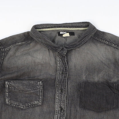 Womens UK Size S BDG Grey Basic Button-Up