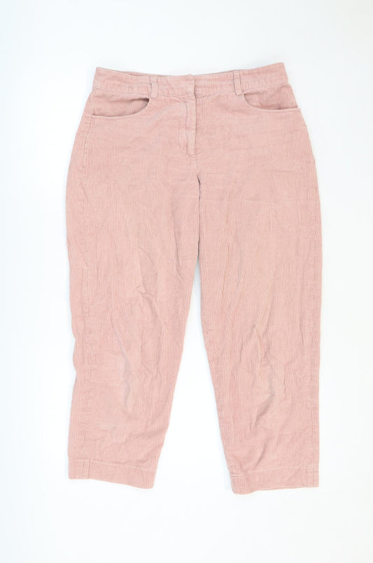 Great Plains Womens Pink Cotton Trousers Size 8 Regular Zip