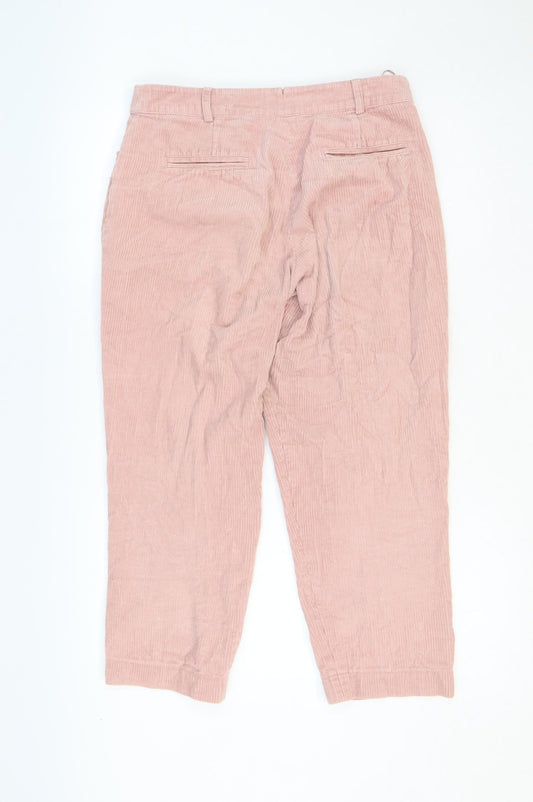 Great Plains Womens Pink Cotton Trousers Size 8 Regular Zip