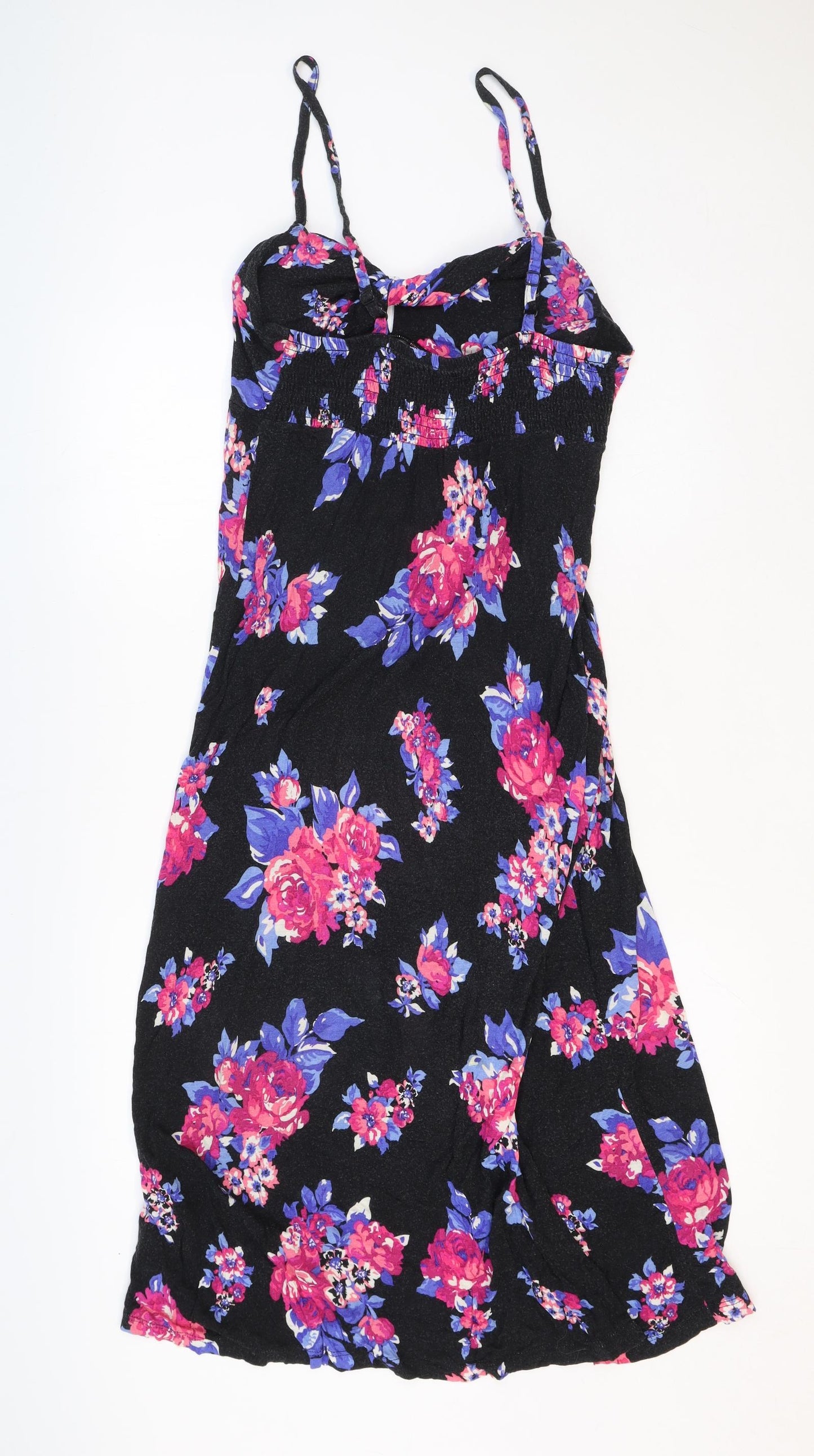 The Collection Womens Black Floral Viscose A-Line Size 10 Sweetheart Pullover