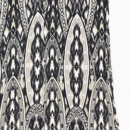 Wallis Womens Black Geometric Polyester A-Line Size M Round Neck Pullover