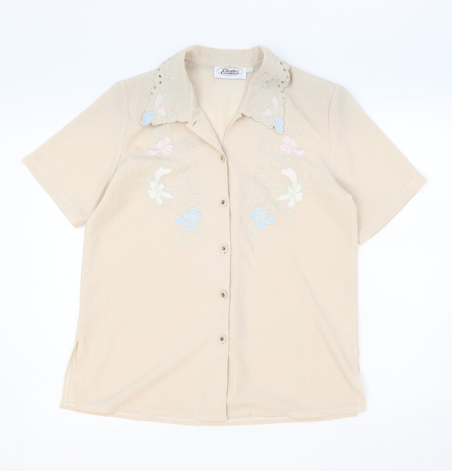 Womens UK Size 12 Clothes Contact Ivory Basic Button-Up