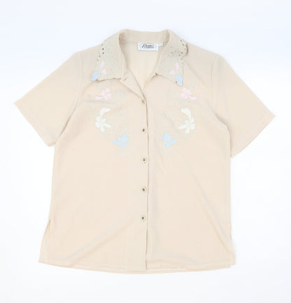 Womens UK Size 12 Clothes Contact Ivory Basic Button-Up
