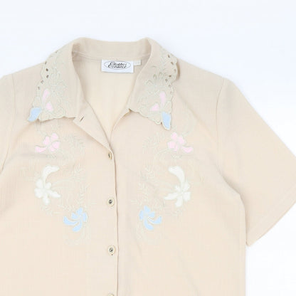 Womens UK Size 12 Clothes Contact Ivory Basic Button-Up