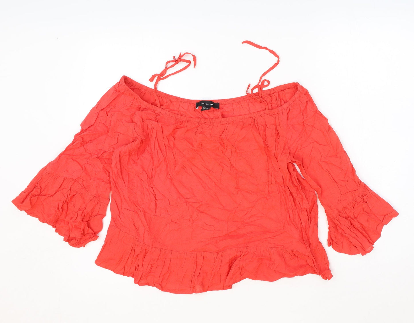 Atmosphere Womens Pink Viscose Basic Blouse Size 14 Off the Shoulder - Drop hem