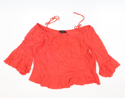 Atmosphere Womens Pink Viscose Basic Blouse Size 14 Off the Shoulder - Drop hem