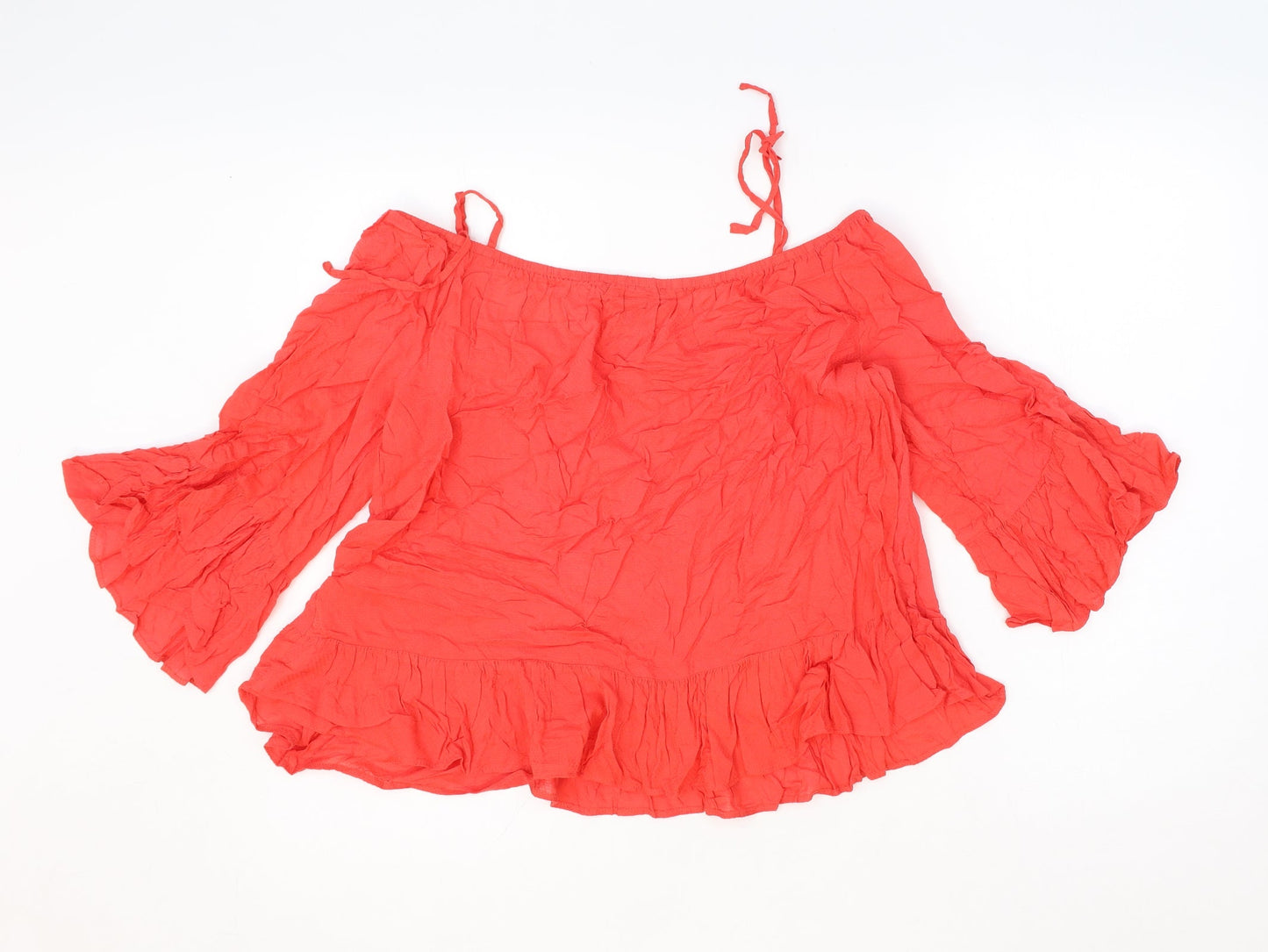 Atmosphere Womens Pink Viscose Basic Blouse Size 14 Off the Shoulder - Drop hem