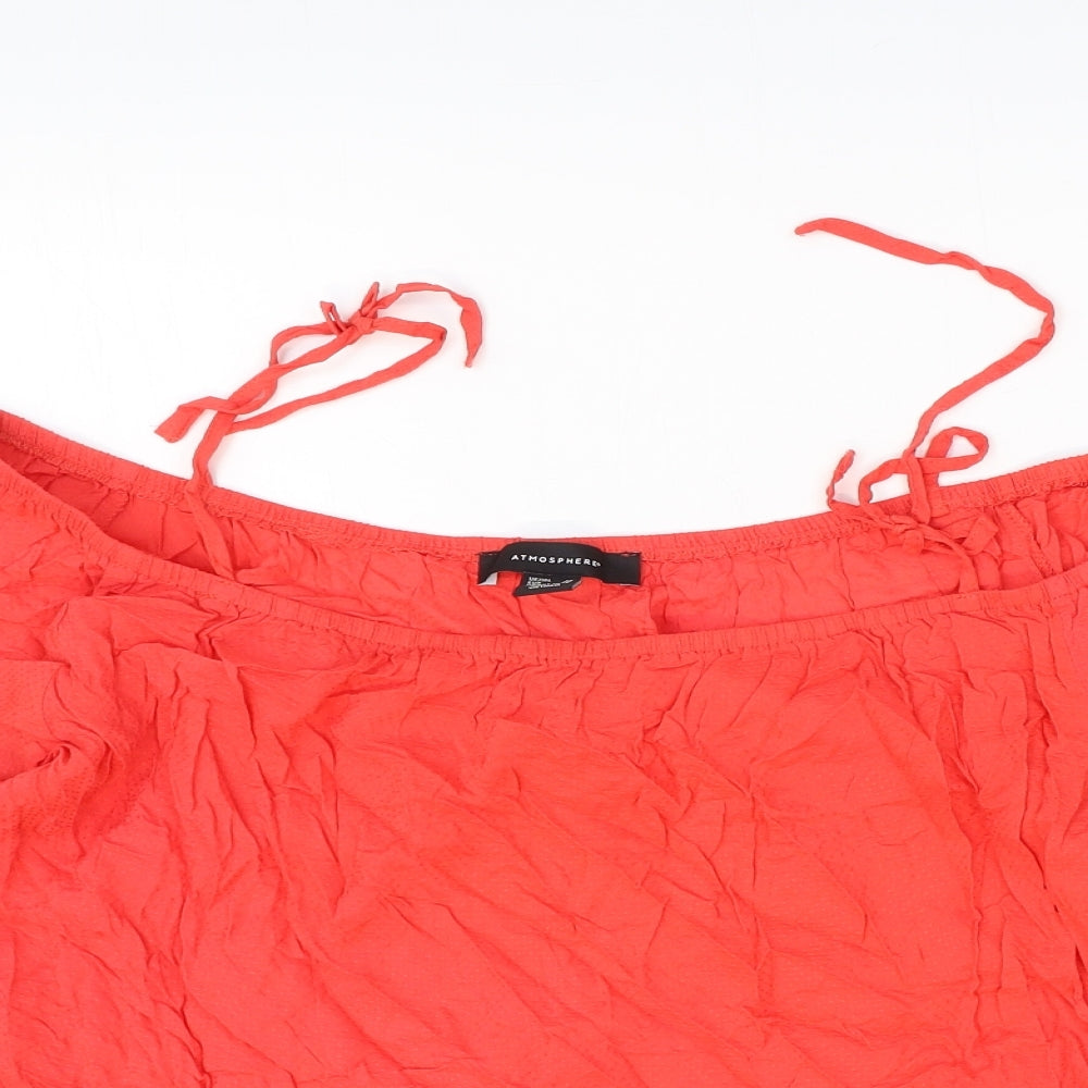 Atmosphere Womens Pink Viscose Basic Blouse Size 14 Off the Shoulder - Drop hem