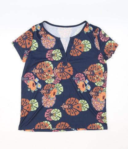 Womens UK Size M Preworn Multicoloured Basic T-Shirt