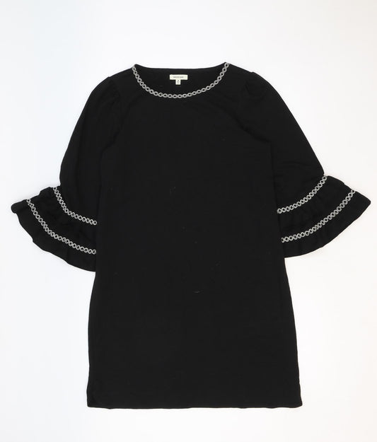Max Studio Womens Black Viscose Shift Size M Round Neck Pullover