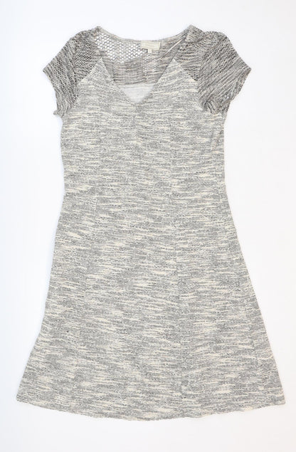 Cream Womens Ivory Viscose A-Line Size L V-Neck Pullover