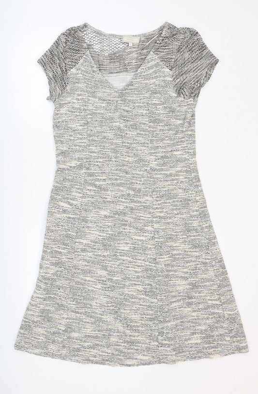 Cream Womens Ivory Viscose A-Line Size L V-Neck Pullover