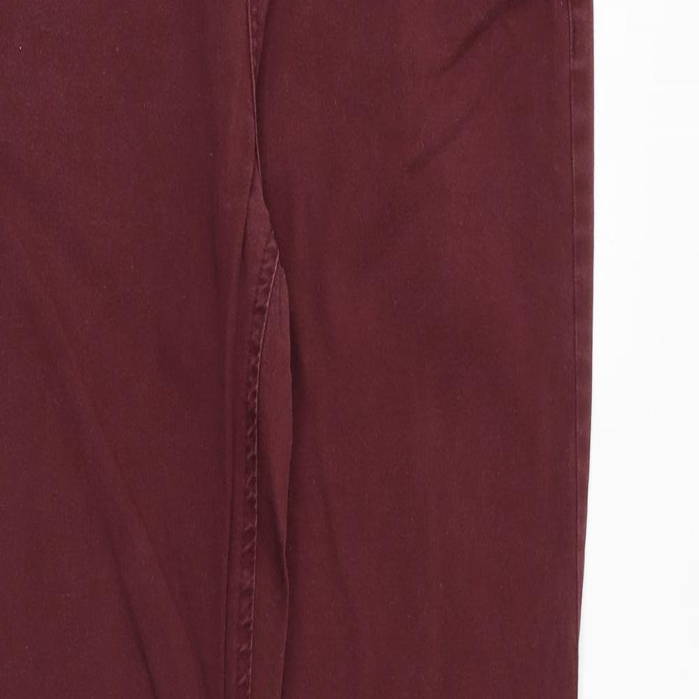 Denim & Co. Womens Red Cotton Skinny Jeans Size 12 Regular Zip