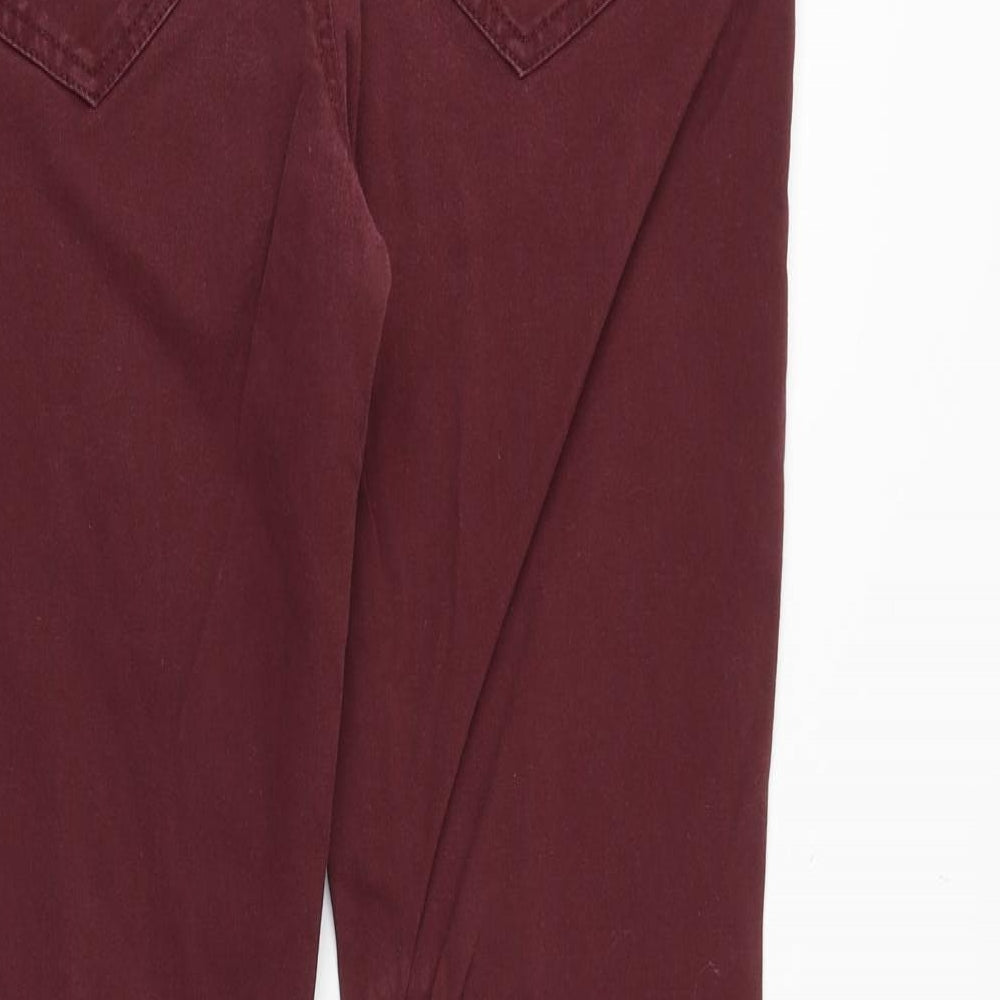 Denim & Co. Womens Red Cotton Skinny Jeans Size 12 Regular Zip