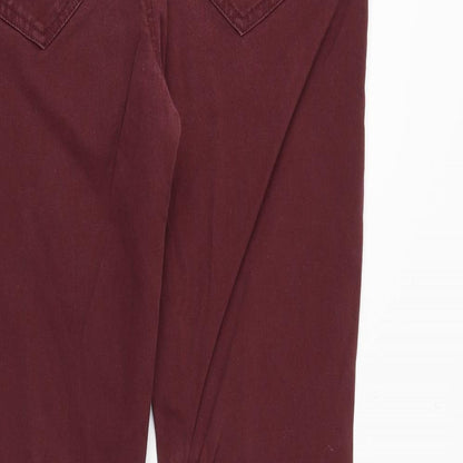 Denim & Co. Womens Red Cotton Skinny Jeans Size 12 Regular Zip