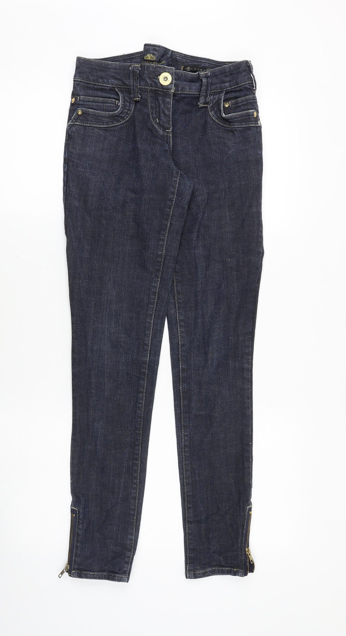 River Island Womens Blue Cotton Skinny Jeans Size 8 Slim Zip