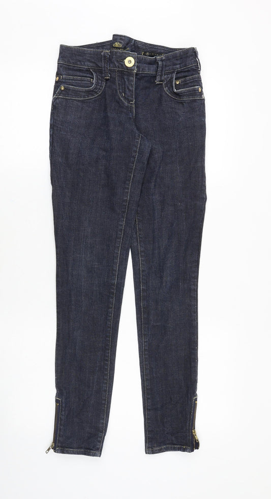 River Island Womens Blue Cotton Skinny Jeans Size 8 Slim Zip