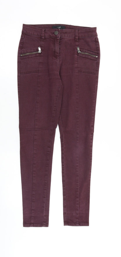 NEXT Womens Purple Cotton Skinny Jeans Size 6 Slim Zip