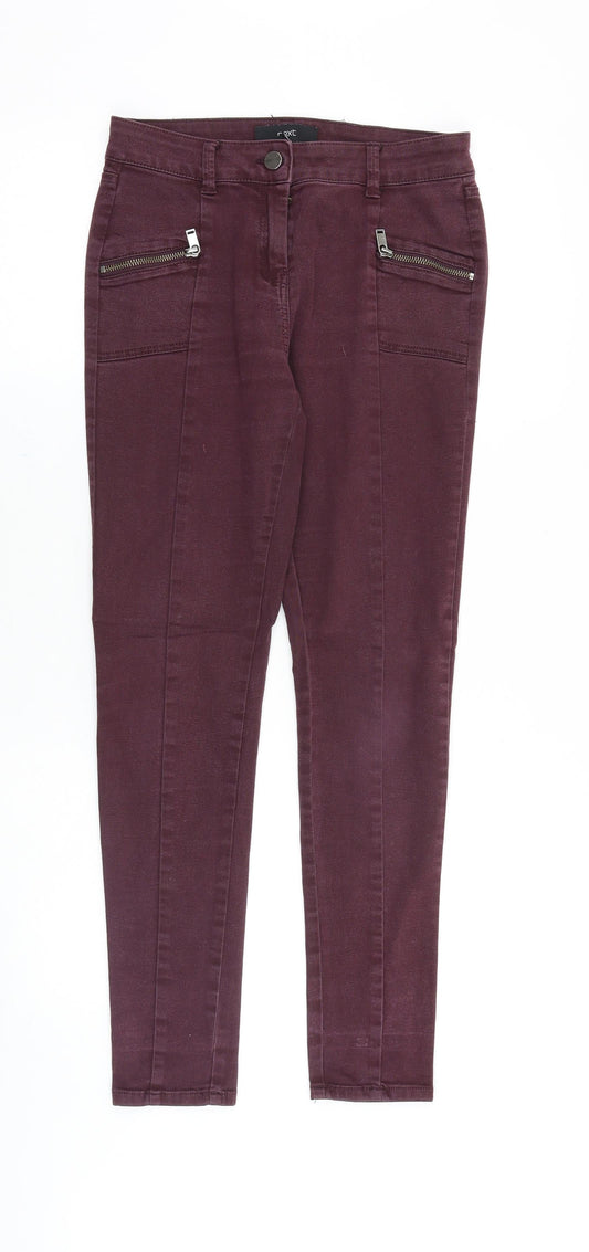 NEXT Womens Purple Cotton Skinny Jeans Size 6 Slim Zip