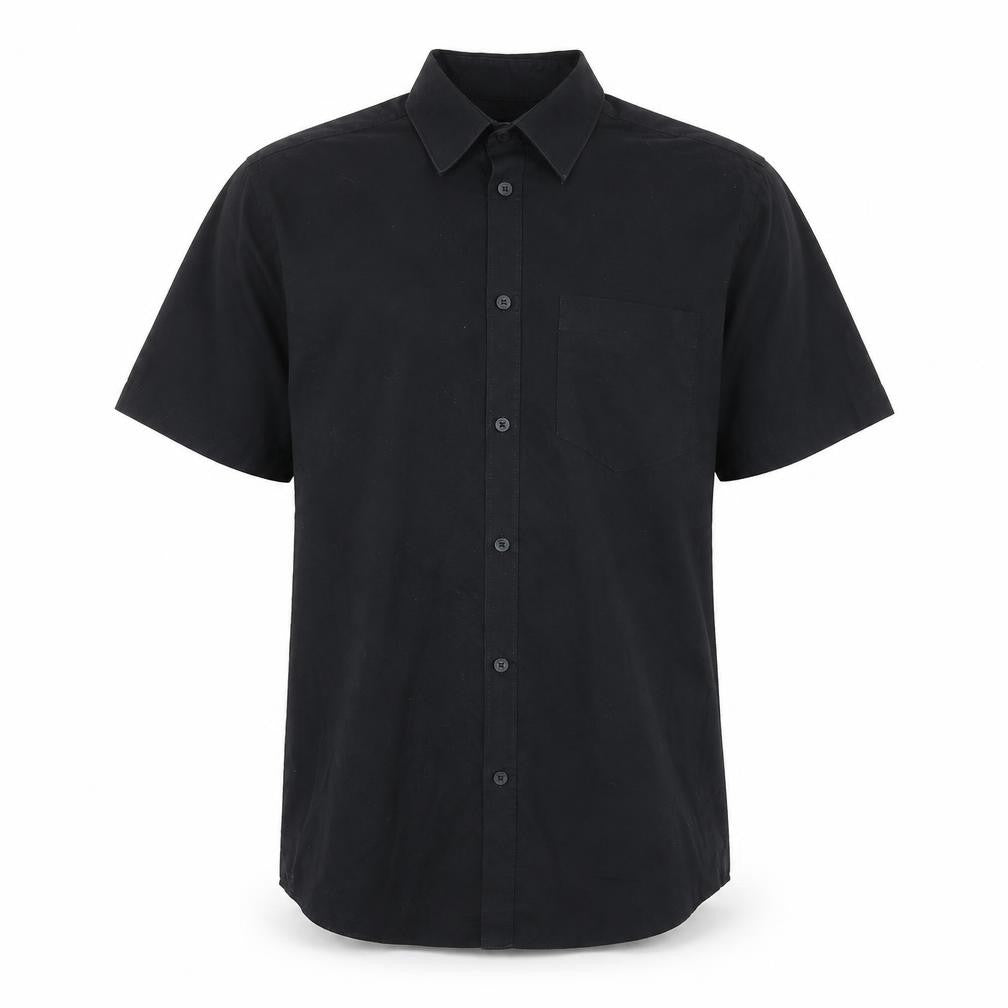 Mens UK Size 14.5 Taylor & Wright Black  Button-Up Short Sleeve Casual Shirt