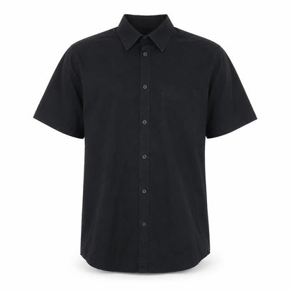Mens UK Size 14.5 Taylor & Wright Black  Button-Up Short Sleeve Casual Shirt