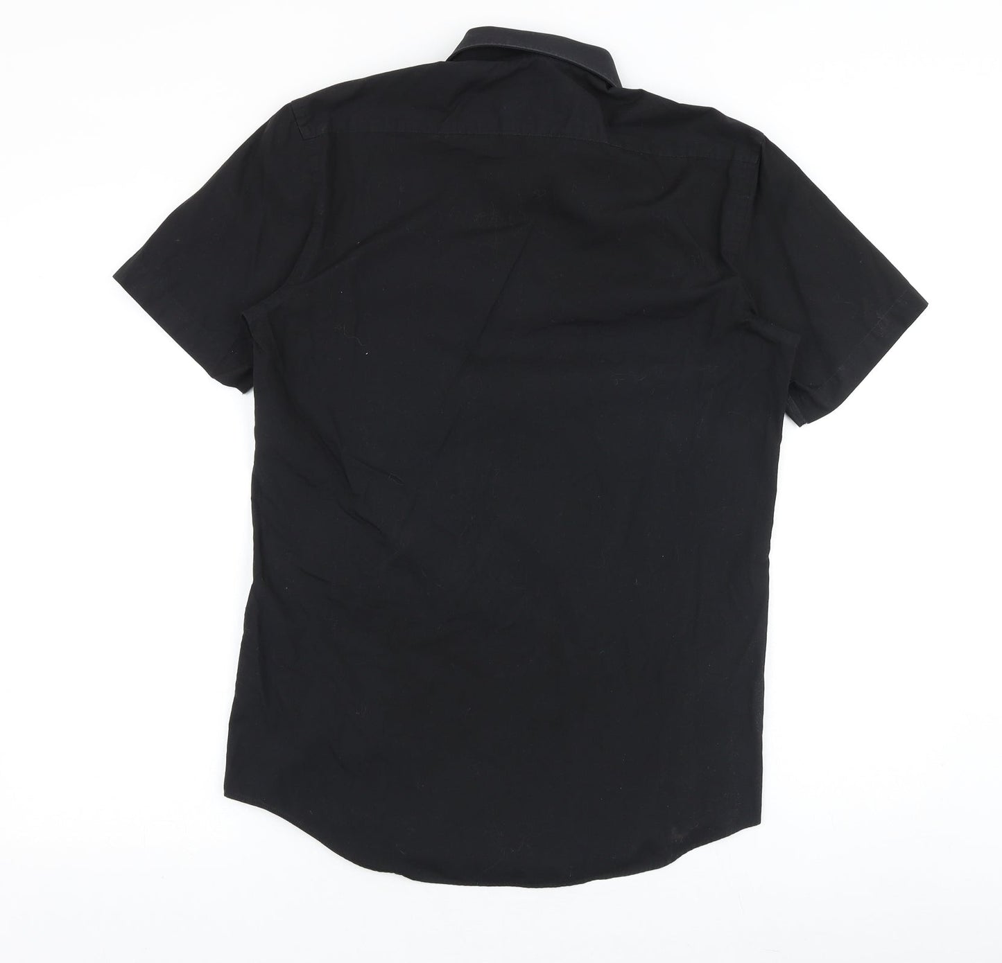 Taylor & Wright Mens Black Cotton Button-Up Size 14.5 Collared Button