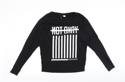H&M Womens Black Cotton Pullover Sweatshirt Size S Pullover - Not Okay