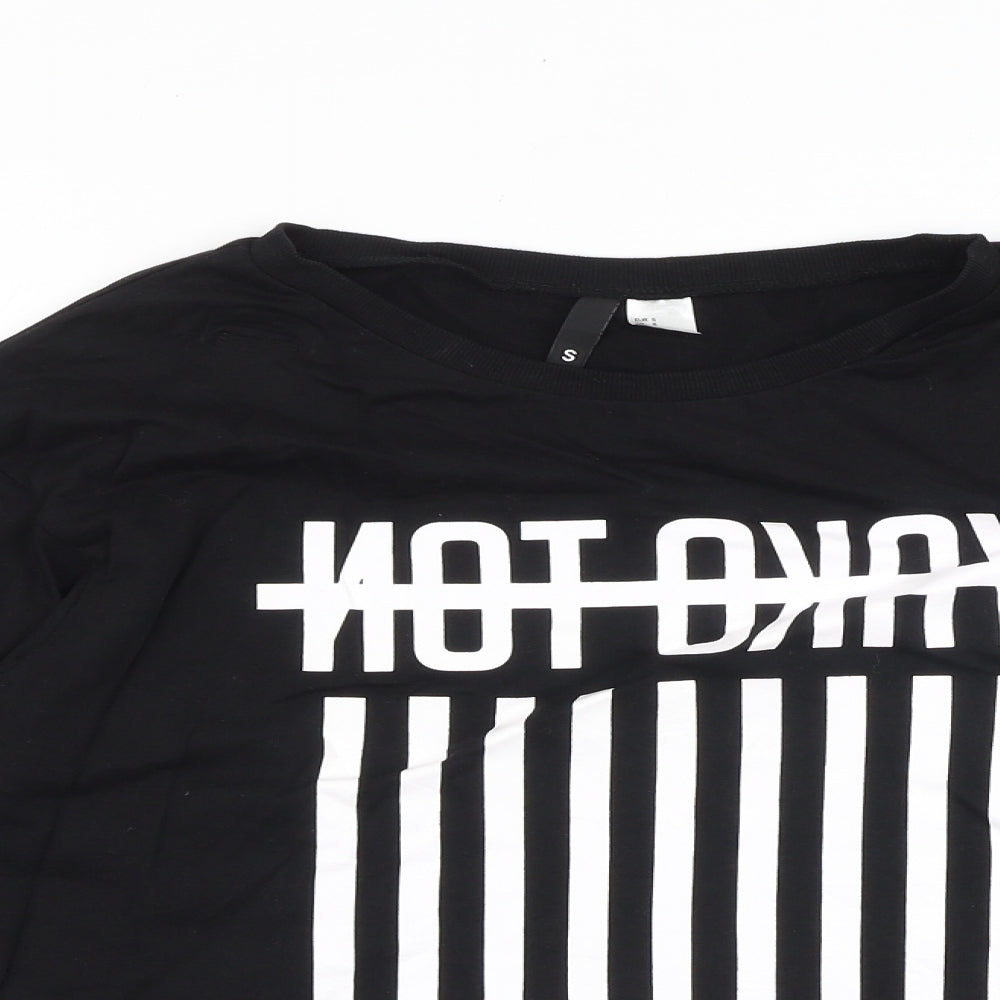 H&M Womens Black Cotton Pullover Sweatshirt Size S Pullover - Not Okay