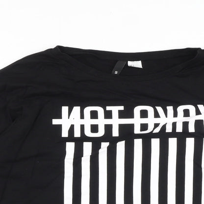 H&M Womens Black Cotton Pullover Sweatshirt Size S Pullover - Not Okay