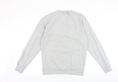 London Knitwear Mens Grey Cotton Pullover Sweatshirt Size S - Ho Ho Homie, Santa