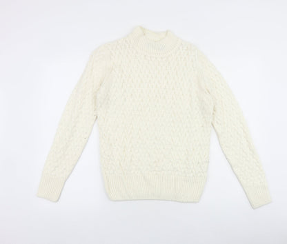 Womens UK Size S QED London White Pullover Jumper