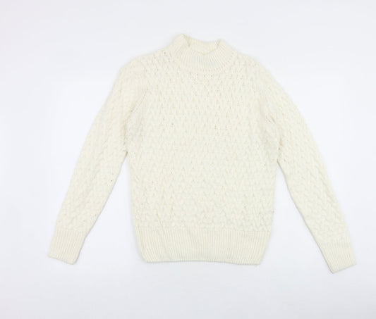 Womens UK Size S QED London White Pullover Jumper