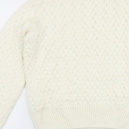 Womens UK Size S QED London White Pullover Jumper