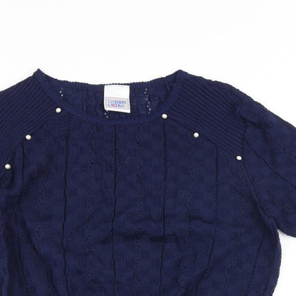 Womens UK Size 18 Fashion Extra Blue Pullover Jumper