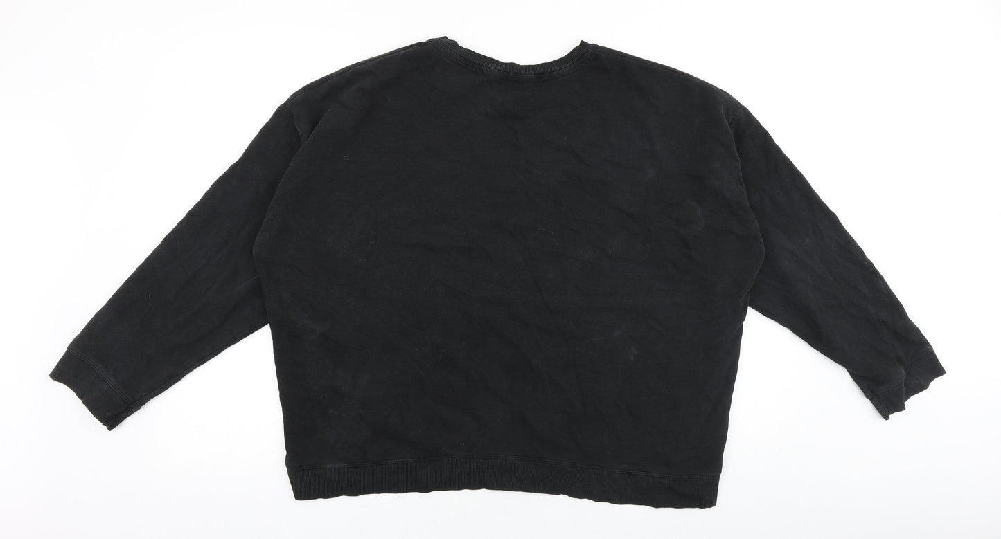 New Look Womens Black Cotton Pullover Sweatshirt Size L Pullover - It's a good day to have a good day