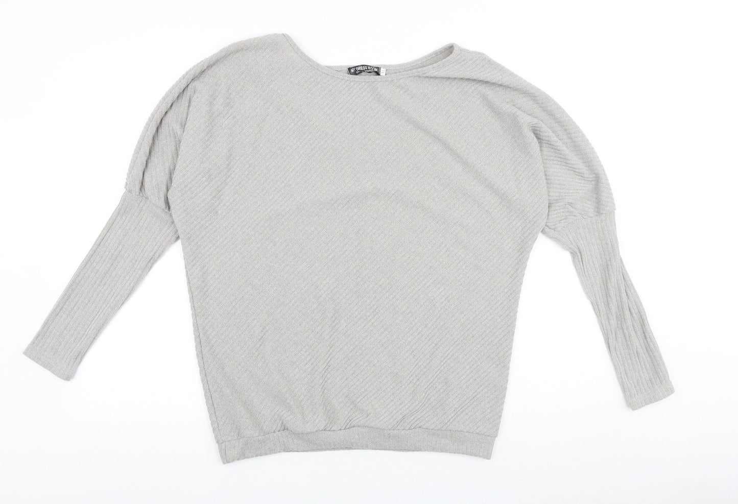 My Dress Room Womens Grey Round Neck Viscose Pullover Jumper Size XL