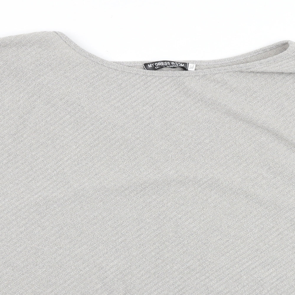 My Dress Room Womens Grey Round Neck Viscose Pullover Jumper Size XL