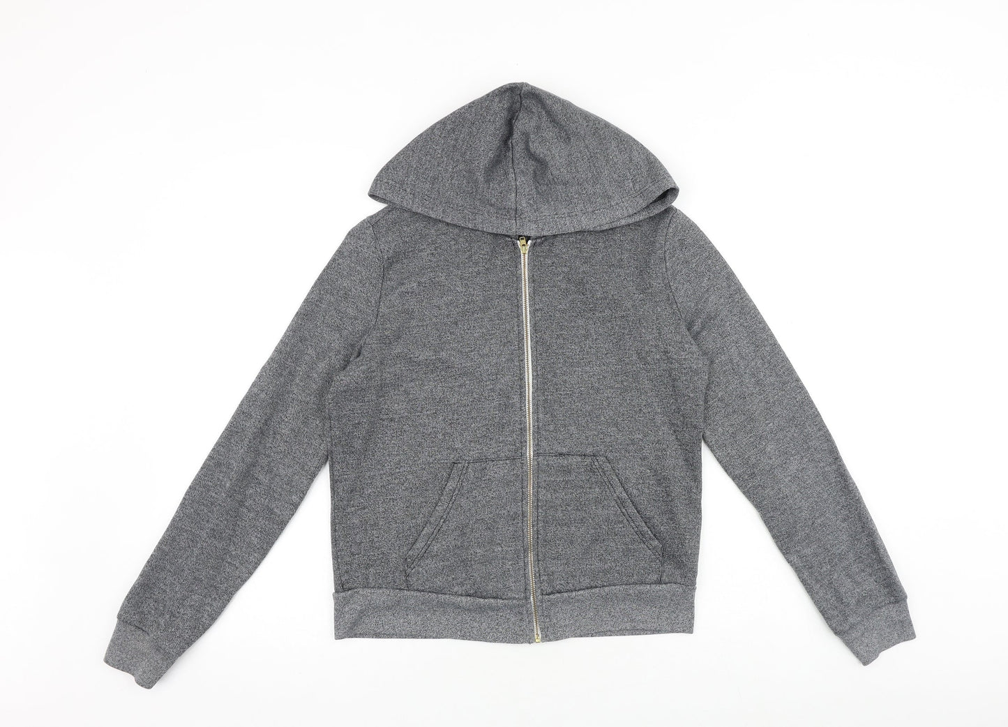 Sparkle & Fade Womens Grey Cotton Full Zip Hoodie Size S Zip