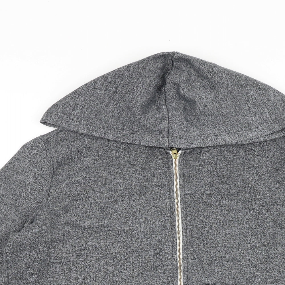 Sparkle & Fade Womens Grey Cotton Full Zip Hoodie Size S Zip