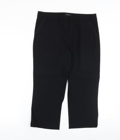 Papaya Womens Black Polyester Trousers Size 14 Regular Zip