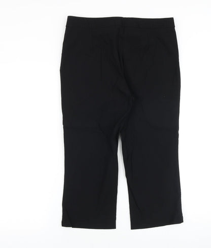 Papaya Womens Black Polyester Trousers Size 14 Regular Zip