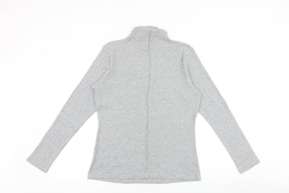 NEXT Womens Grey Viscose Basic Blouse Size 16 Mock Neck