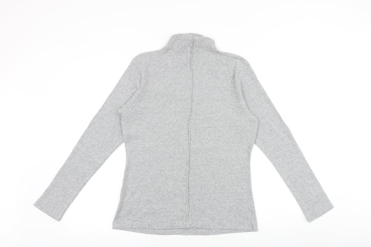 NEXT Womens Grey Viscose Basic Blouse Size 16 Mock Neck