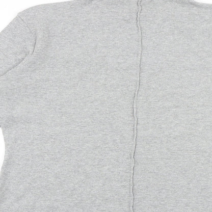 NEXT Womens Grey Viscose Basic Blouse Size 16 Mock Neck