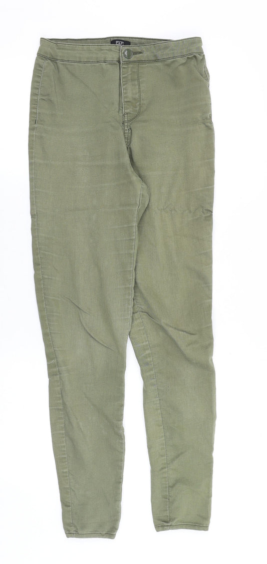 F&F Womens Green Cotton Skinny Jeans Size 26 in Slim Zip