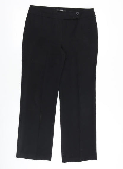 George Womens Black Polyester Dress Pants Trousers Size 32 in Regular Zip